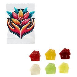 Bonbons gélifiés aux fruits en forme de maison - 250 unités
