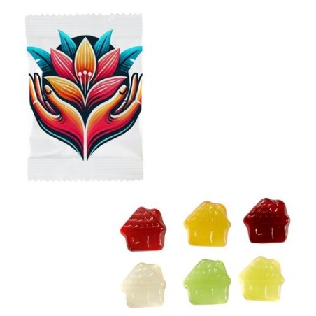 Bonbons gélifiés aux fruits en forme de maison - 250 unités
