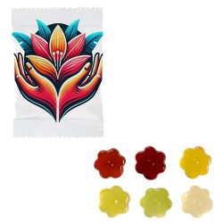 Bonbons gélifiés aux fruits en forme de fleur - 250 pièces