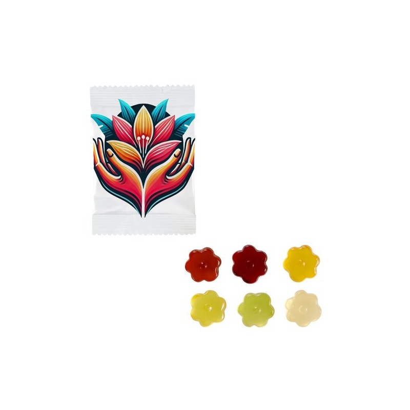 Bonbons gélifiés aux fruits en forme de fleur - 250 pièces