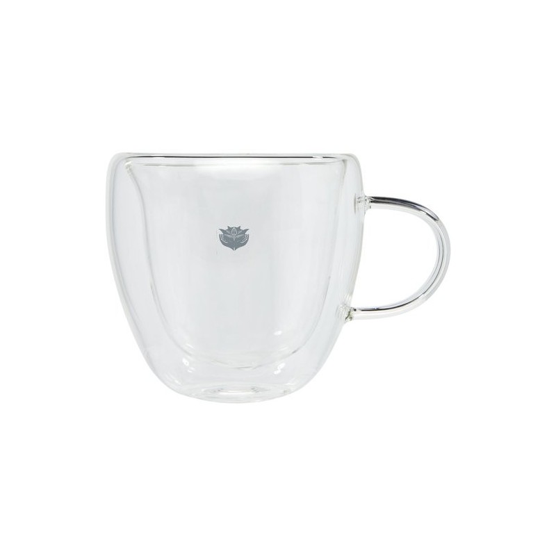 Set de 2 tasses en verre double paroi avec sous-verre en bambou Manti