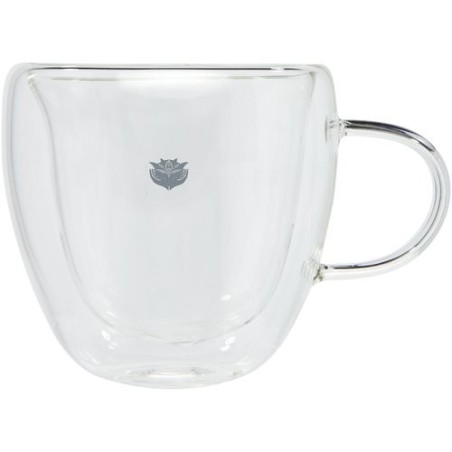 Set de 2 tasses en verre double paroi avec sous-verre en bambou Manti