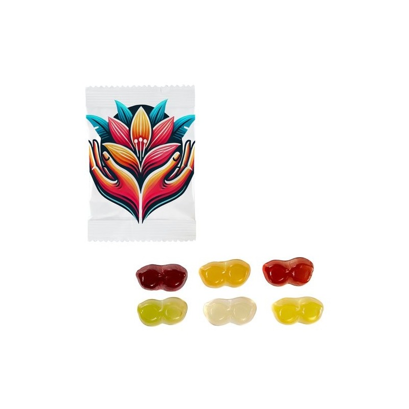 Bonbons gélifiés aux fruits en forme de verre – 250 unités