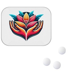 Pastilles à la menthe poivrée sans sucre avec boîte bombée – 100 unités