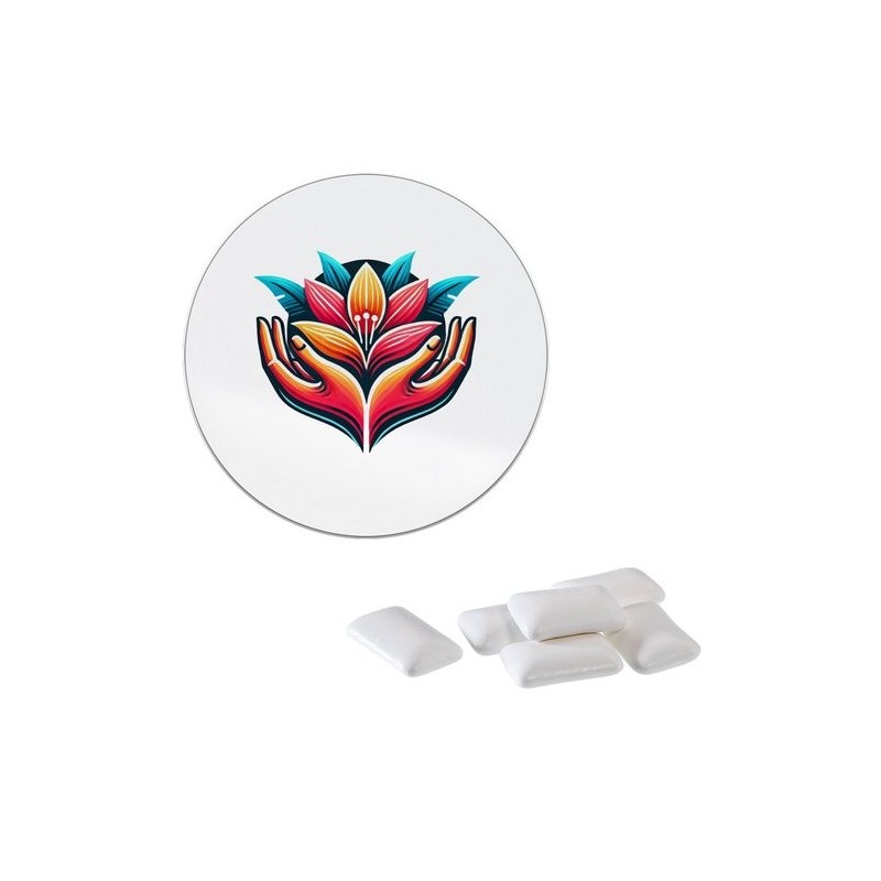 Chewing-gum avec petite boîte ronde – 150 pièces