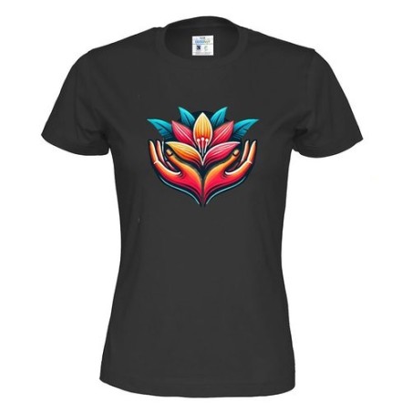 T-shirt CottoVer® pour femme avec impression à l'encre sur le devant et au dos