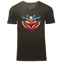 T-shirt homme à col en V en coton biologique de B&C™