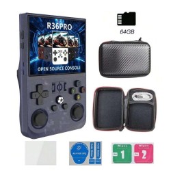 Console de jeu vidéo rétro portative R36S avec écran IPS de 3,5 pouces, console de jeu vidéo portable mini 64 Go