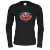 T-shirt à manches longues CottoVer® pour femme avec impression à l'encre sur le devant et au dos