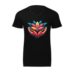T-shirt homme col en V trois matières de B&C™