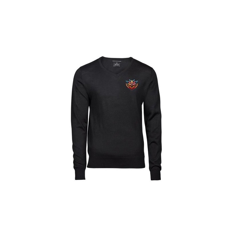 Pull à col en V en mélange de laine mérinos de Tee Jays®